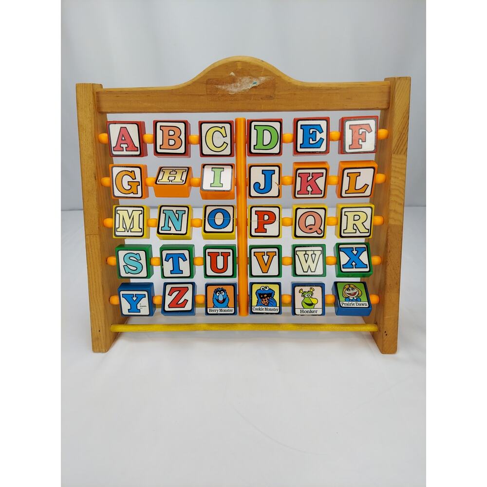 Sesame Street Muppets Vintage Alphabet Letter Character Wooden Educational Toy